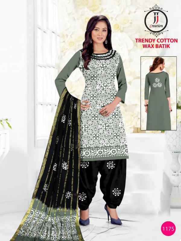 JJ Trendy Cotton Wax Battik Designer Patiyala Dress Material